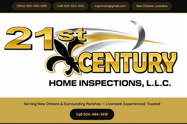 21st Century Home Inspections website design New Orleans Louisiana
